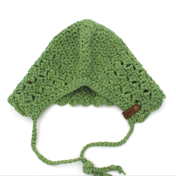 Toddler Handmade Crocheted Bonnet Green (2T-3T) - Picture 5 of 5